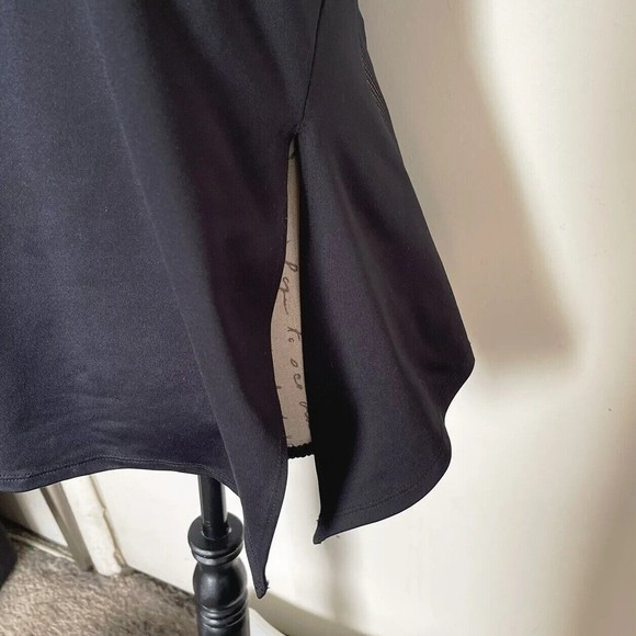 Justfab Active Womens Blouse Black Mesh Short Sleeve Asymmetric Side Slit Size S - Picture 5 of 15